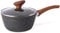 nuovva Non Stick Saucepan with Lid – Induction Small Saucepan – Marble Saute Pan – Small Cooking Pot for Electric, Gas & Induction Hobs – Soup Pan - 16cm