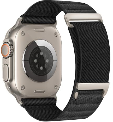 MAKCPOIMER Alpine Loop Compatible With Apple Watch Ultra Watch Band, Alpine Watch Band with Metal C-Clasp Connector for iWatch Series Ultra 2/9 8 7 6 5 4 3 2 1 SE/SE 2 (38/40/41mm, Black)