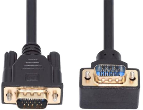 xiwai Cavo VGA RGB da 90 gradi Cavo di prolunga angolato da maschio a maschio dritto 3COAX + 6C per monitor di computer proiettore 1 m/3,3 piedi