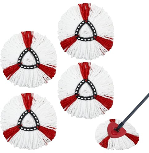 4 Piezas Cabezas de Fregona Repuesto,Adecuado para mopas de repuesto de microfibra,para 2 en 1 Turbo Mop para Todo Tipo de Suelos