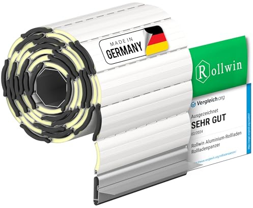 Rollwin ROLLADEN ALU Maxi 52 Weiss Winkelendleiste Rolladenpanzer Aluminium Lamelle mit Rollladendämmung Rollladenfenster Rollladen DEUTSCHE Produktion zum Einbauen Hier Konfigurieren »»