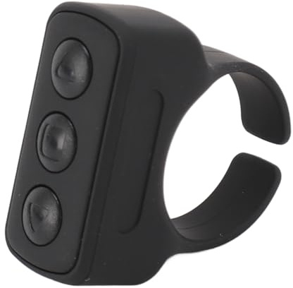 ASHATA Telecomando ad anello di scorrimento, alla moda per selfie, controllo di scorrimento BT 5.0, per smartphone e tablet, fotocamera (nero)