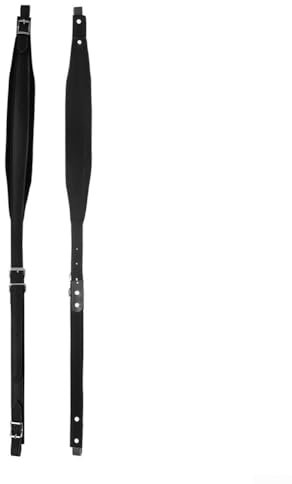 ZAMETTER Akkordeon-Gurt, Leder, Akkordeon-Schultergurte, verstellbare Akkordeon-Schultergurte, 84–101 cm für 16–120 Bassakkordeons (schwarz)