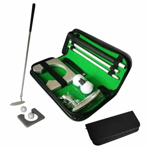 VOBOR Minigolf für Zuhause, Golfschläger Kit für Indoor Putting, Putting Cup, Übungsschläger Putter Kit mit Bällen und Tasche, Minigolf Schläger für Golfbegeisterte
