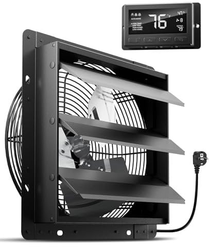 HG Power 300 mm Extracteur de Ventilation avec Régulateur de Température et d'Humidité - Ventilateur Murale Industriel Intelligent 1650m³/h, Moteur EC - Pour Cave, Garage, Cuisine, Serre