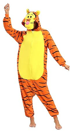 LABULA Tieroutfit Cosplay Jumpsuit Pyjamas Unisex Erwachsene Tierkostüme,Tigerin,XL