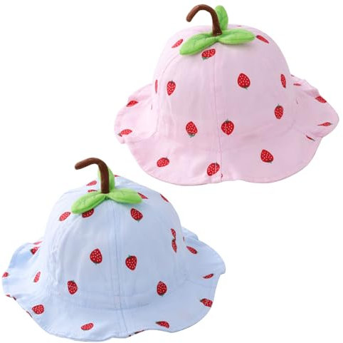 TYXHXTF 2Pcs Sonnenhut, Bucket Hat, Baby Sonnenhut, Breiter Krempe Sonnenhut, Sonnenhut Baby, Faltbar Strandhut, für Mädchen Jungen, für Sommer Strand Angeln