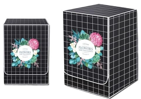 GIJMZY Cubierta de Lavadora Funda Lavadora Negra for Lluvia Y Secadora Frontal 12kg Alfombrilla Impermeable(A3,60x65x85cm XL)