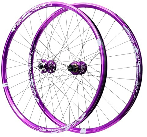 AuroraXQ MTB Laufradsatz Mountainbike Radsatz 26 27,5 29 Zoll Aluminiumlegierung HG Hub Scheibenbremse Schnelle Freigabe Fahrradräder für 7-12 Geschwindigkeit und 1,25 ~ 2,25 Reifen(Lila,26 Zoll)