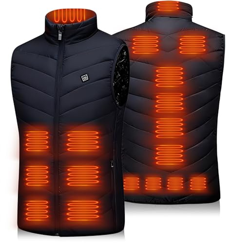 Bextcery Gilet chauffant, veste chauffante avec batterie externe, gilet chauffant intelligent à double contrôle, gilet chauffant d'extérieur et d'hiver