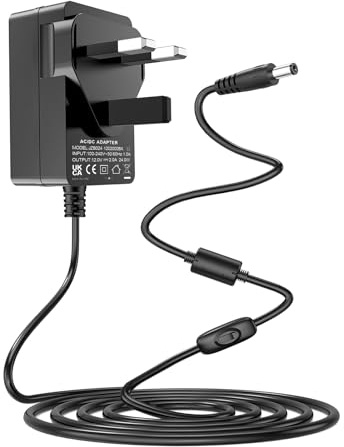 12V Power Adapter Compatible with BT-Openreach ONT Openreach EchoLife-HG612-Fibre-optic-Modem Power Replacement AC DC Adapter for Router desk lamp atomizer Android screen 1.8M Power Cord