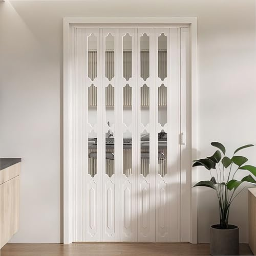 yurstcggh Porte Pieghevoli in PVC Personalizzabili,Porta a Soffietto da Interno in PVC,Divisorio a Soffietto Salvaspazio,per Dispensa e Ingresso Armadio 183×210cm