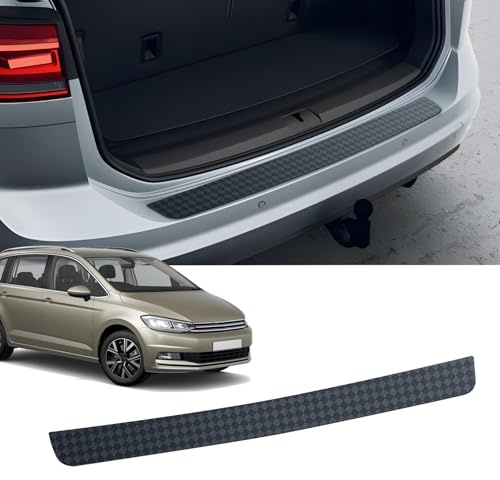 CDEFG Kompatibel mit VW Touran 5T 2015-2025 Ladekantenschutz Kratzschutz für Kofferraum Selbstklebend TPU Folie Carbon Fiber Schutzfolie Stoßstangenschutz Autofolie Heckstoßstangenschutz Zubehör