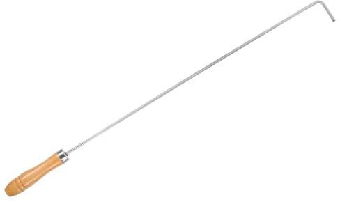 Feuerhaken und Metall für Feuerstellen 58,5x3x3cm | Langer Griff, zum Umrühren von Asche und Kontrollieren von Holz, Silberne Ausführung für Draußen