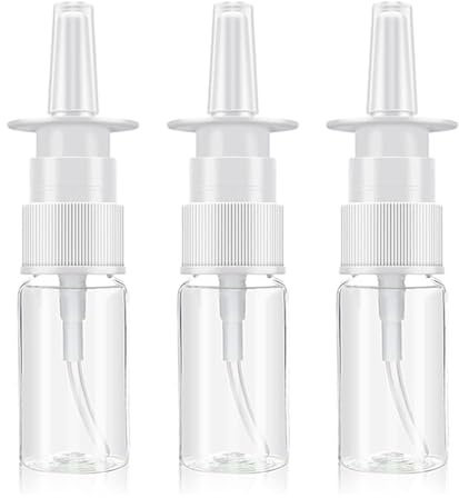 Desenda 3pcs 10 ml Nasal Spray Bottles Empty for Saline, Fine Mist, Clear | Refillable Little Spray Bottle, No Leaking, Smooth Pressing, Compact and Durable, for Travel or Daily Use