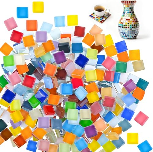 1KG Tessere Mosaico Vetro,Colorato Tessere Mosaico Piccole,Piastrelle Mosaicoes Colorato,Tesseres Mosaicos Piastrelle Mosaicos Vetro Kit per Cornici Tazze Vasi Decorazioni per Casa Ecc