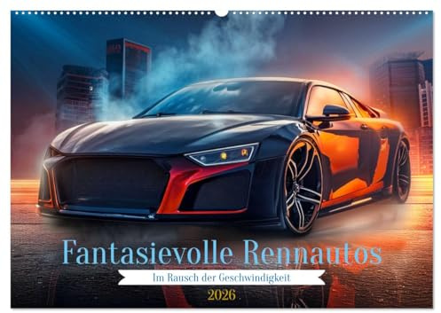 Fantasievolle Rennautos - Im Rausch der Geschwindigkeit (Wandkalender 2026 DIN A2 quer), CALVENDO Monatskalender: Traumwagen, die keine Grenzen kennen (CALVENDO Mobilitaet)