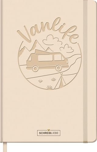 Reisetagebuch-Vanlife: Reisetagebuch 13 x 19 cm zum Ankreuzen und Ausfüllen mit Lesebändchen und Gummiband, 160 Seiten SchreibLiebe
