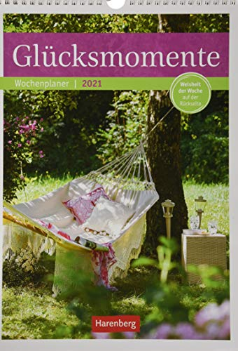 Glücksmomente Kalender 2021: Wochenplaner, Weisheit der Woche auf der Rückseite
