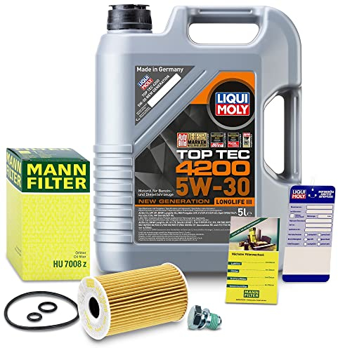 1x Ölwechsel Set - MANN ÖLFILTER + 5 L LIQUI MOLY Top Tec 4200 5W-30