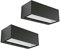 Lutec Eckige LED Außenwandleuchten im 2er Set mit Up- & Downlight aus ALU in Anthrazit, 22cm breit, IP54