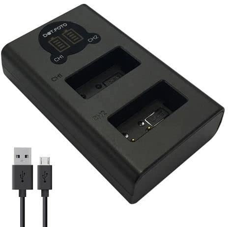 Dot.Foto LP-E17 Chargeur Double de Batterie USB LCD Rapide (LC-E17E Type) pour Canon EOS RP, R100, 77D, 200D, 250D, 750D, 760D, 800D, 8000D, 9000D, M3, M5, M6, M6 Mark II