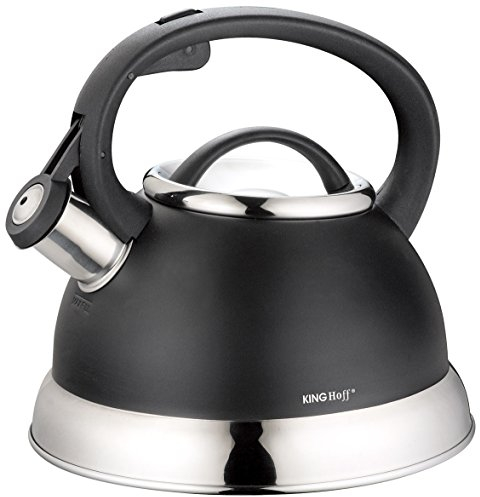 Flötenkessel mit Pfeife 2.4L oder 3.0L Wasserkessel Induktion Edelstahl KINGHOFF (2.4L)