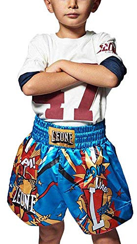 LEONE 1947, Short Thaïlandais Jr Hero, Enfant Unisexe, Bleu Ciel, L, ABJ02