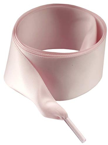 Goodlace 4cm de large, lacets larges de chaussure plats, lacets de satin de ruban, 150cm rose pâle