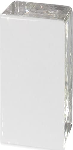 Fuchs Design Crystal Collection Classic, 1x Glasziegel Glasstein Vollsicht Seidenmatt (nur Rückseite), ca. 5 x 10 x 5 cm, Glasbaustein aus hochwertigem Echtglas