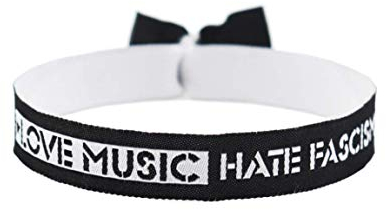 3x Love music hate fascism Armband Festival Bändchen
