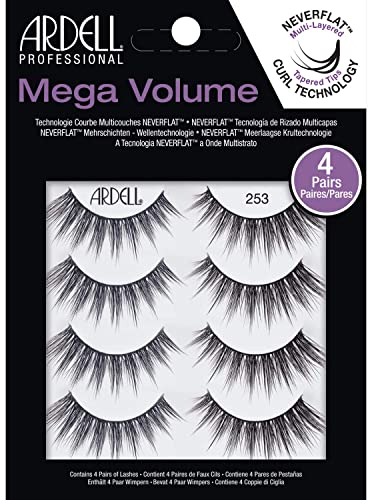 Ardell False Eyelashes Mega Volume 253, 1 Pack (4 Pairs Per Pack)