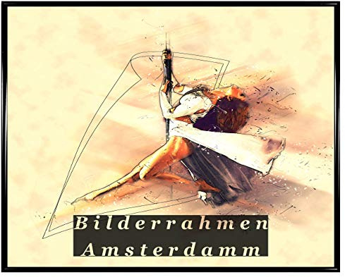 Homedecoration Bilderrahmen Amsterdam Schwarz Hochglanz 71x96 cm Kunststoffrahmen mit Kunstglas 1mm bruchsicher glasklar