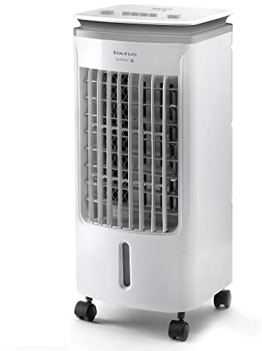 Taurus R501 - Climatiseur mobile 80W, ventilateur rafraîchissant, refroidit, ventile, humidifie, 3 vitesses, 5L, filtre anti-poussière, comprend 2 bacs à glace