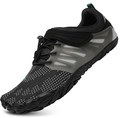 SAGUARO Barfußschuhe Damen Fitnessschuhe Herren Barfussschuhe Schnell Trocknend Traillaufschuhe rutschfest Unisex Aquaschuhe Atmungsaktiv Leicht Sommer Outdoor Wasserschuhe Dunkelschwarz 40 EU