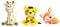 Blumomon 3Pcs 3D Jungle Animal Cake Decoration Toppers Fox Tiger Giraffe Animal Cake Toppers Picks for Kids Boy Girl Baby Shower Christening First Birthday Party Supplies