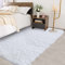 Tinyboy-hbq Tapis Chambre Tapis de Décoration Tapis Moelleux Tapis Shaggy Longues Soft Tapis pour Salon Tapis Antidérapant pour Salon Chambre Tapis de Plancher (185 * 185cm, Blanc)
