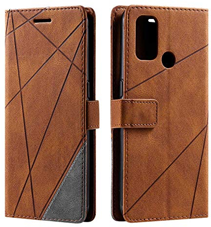 SONWO Hülle für Oppo A53s / Oppo A33 2020, Premium Leder PU Handyhülle Flip Case Wallet Silikon Bumper Schutzhülle Klapphülle für Oppo A53s / Oppo A33 2020, Braun