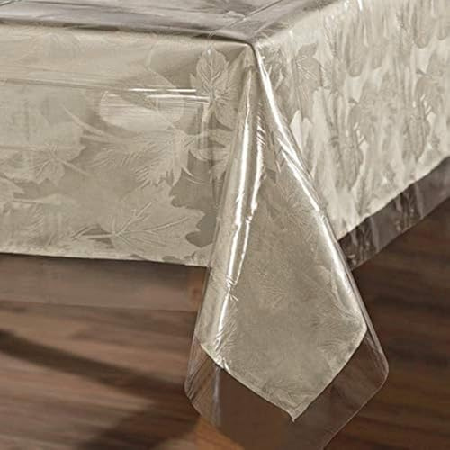 sancua Mantel Rectangular de PVC 100% Impermeable, 178 x 305 cm, Mantel de Vinilo a Prueba de Aceite y derrames, fácil de Limpiar, para mesas de Comedor, Fiestas de bufé y Camping, Transparente