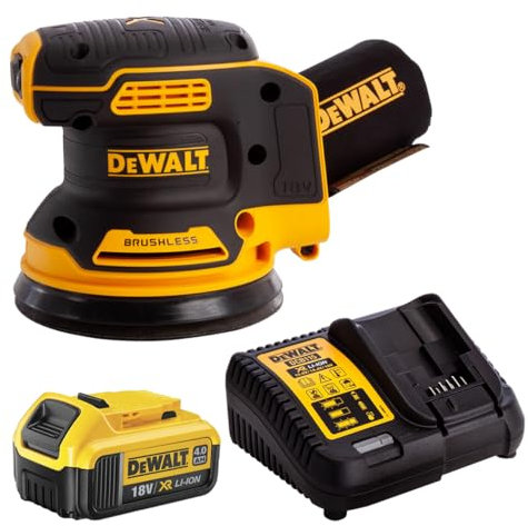 DeWalt DCW210N 18V Brushless 125mm Random Orbital Sander with 1 x 4.0Ah Battery & Charger