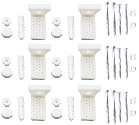 KUMGROT 3 Set Toilet Seat Screws Bolts Toilet Seat Parts Set Including Big Small Screws Flat Concrete floor Anchor L-Shaped Mounting Bracket Washer Cap
