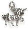 NKlaus Kettenanhänger Einhorn 925 Silber 1,5 cm Pferd mit magischen Kräften Amulett 10701