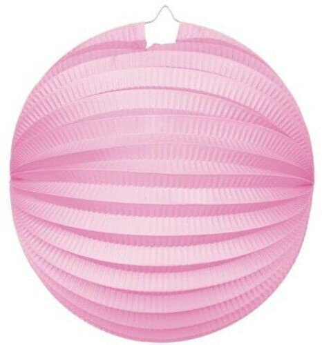 Bunte Lampions aus Papier als Deko für Geburtstag oder Party | Ø22cm, flammhemmend, mit Metallbügel | Papierlampion Laterne Lampion Partydeko, Farbe: Rosa