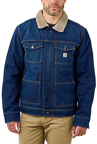 Carhartt Giacca invernale da uomo Relaxed Denim Sherpa Lined, Faggio, M