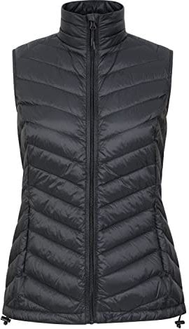 Mountain Warehouse Featherweight Womens Down Gilet - Lightweight Ladies Gilet Vest, Water Resistant Bodywarmer - For Travelling, Walking, Holiday & Outdoors Black Women's Size 10
