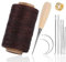 Kit Filo Cerato per Riparazione Tappezzeria Da 273 Iarde, Kit Da Cucito Con Filo Cerato in Pelle Compreso Filo Cerato Ago Punteruolo Ditale, Kit Da Cucito in Pelle per Cucire E Riparare (Marrone)