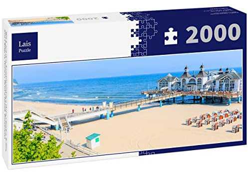 Lais Puzzle Blick auf den Sandstrand des Ostseebades Sellin, Insel Rügen, Ostsee, Deutschland, Panorama 2000 Teile Panorama
