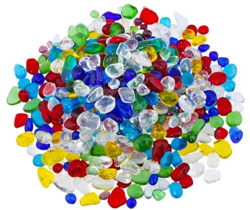 AhLmA 200g Dekosand Natur Zierkies Anthrazit Aquarium Kies Glaskiesel Marmordekoration Kann Als Material für Außendekoration von Häusern und für Kunsthandwerk Verwendet(7-9mm Farbiger Glaskies)