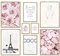 ARTFAVES® Ensemble d'affiches decoration murale - COCO ROSE - 8 poster moderne - Salon et chambre Rose, mode, rose, glamour, fleurs, Paris - avec cadres en chêne