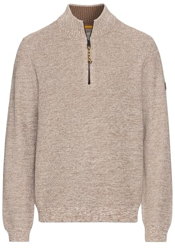 camel active Herren Stricktroyer aus Baumwollmix Sand, menswear-6XL